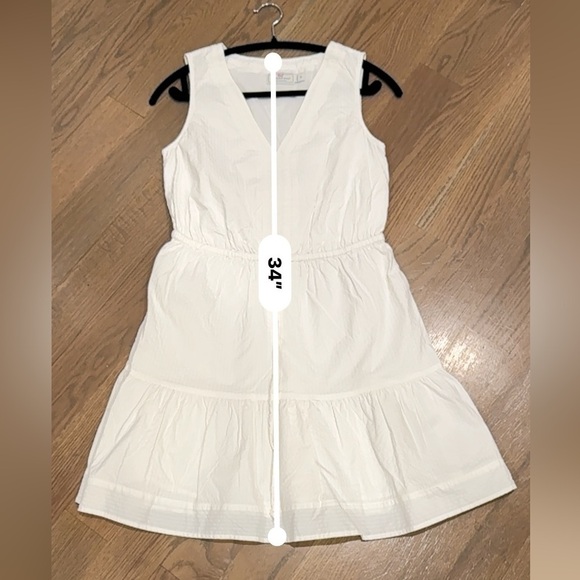 VINEYARD VINES Women Seersucker Harbor Dress Size XS White V Neck nautical - Picture 5 of 7